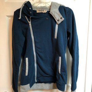 DJT Navy and Grey Hoodie Size L